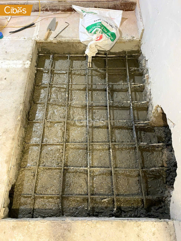 gia cố hố pit lắp đặt thang máy cho nhà ở sẵn